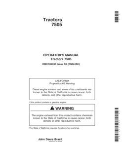 John Deere Tractor 7505 Operator's Manual (OMCQ52035)
