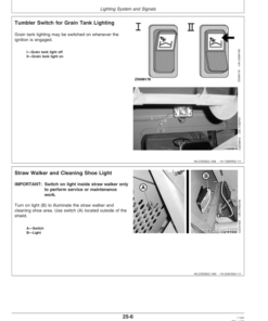 Alternative view of John Deere 1450, 1550, 1450CWS, 1550CWS, 1450WTS, 1550 WTS Combine Operator's Manual (OMCQ53869)