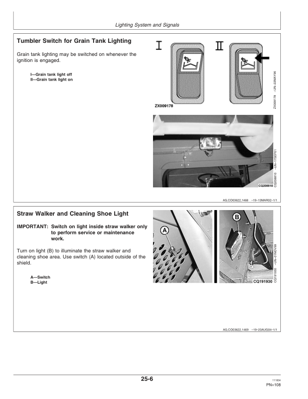John Deere 1450, 1550, 1450CWS, 1550CWS, 1450WTS, 1550 WTS Combine Operator's Manual (OMCQ53869) - Image 2