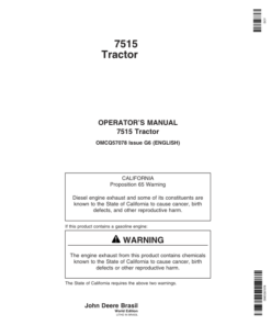 John Deere 7515 Tractor Operator's Manual (OMCQ57078)