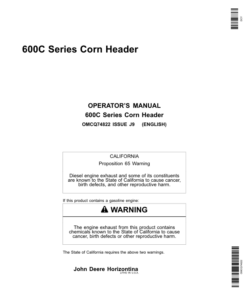 John Deere 600C- Series, Corn Head Operator's Manual (OMCQ74822)