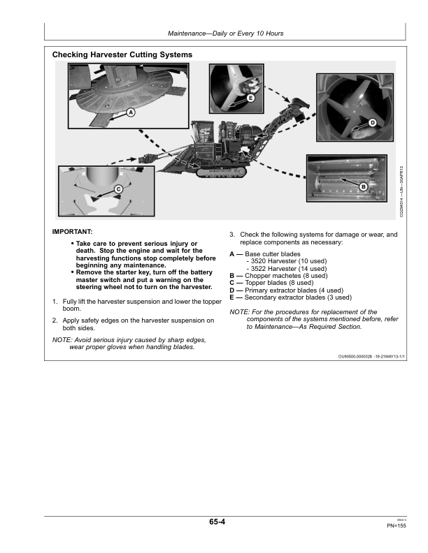 John Deere 3520, 3522 Sugar Cane Harvesters AutoTrac Ready Operator's Manual (OMCXT12604) - Image 2