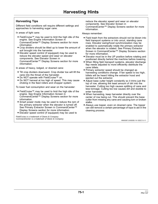John Deere 3520 Sugar Cane Harvester North America (121201- ) Operator's Manual (OMCXT16331) - Image 2
