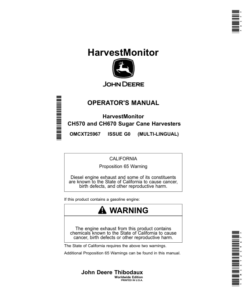 John Deere HarvestMonitor Operator's Manual (OMCXT25967)