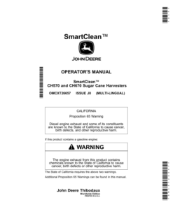 John Deere SmartClean Operator's Manual (OMCXT26657)