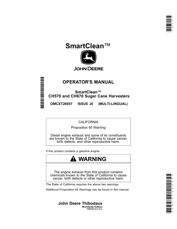 John Deere SmartClean Operator's Manual (OMCXT26657)