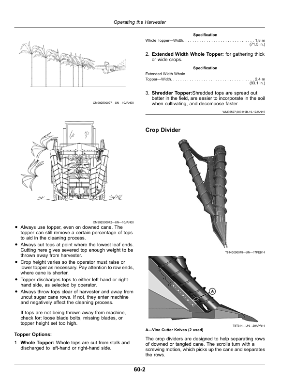 John Deere CH570, CH670 Sugar Cane Harvesters (Manufactured by Thibodaux) Operator's Manual (OMCXT29609) - Image 2