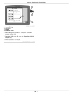 Alternative view of John Deere Harvest Monitor with SmartClean (Worldwide Edition) Operator's Manual (OMCXT35579E)