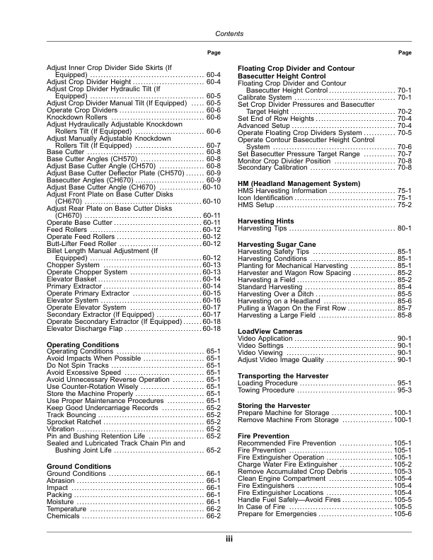John Deere CH570, CH670 Sugar Cane Harvesters (230001-) (Worldwide Edition) Operator's Manual (OMCXT36012) - Image 4
