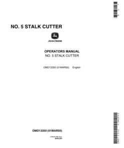 John Deere No. 5 Stalk Cutter Operator's Manual (OMD13350)