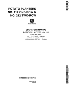 John Deere 1- & 2- Row Potato Planter Operator's Manual (OMD36955)