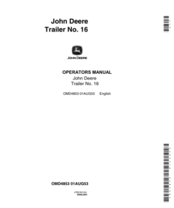 John Deere No. 16 Trailer Operator's Manual (OMD4853)
