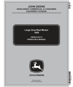 John Deere 1905 Large Reel Mower Export Edition (195001-195561) Operator's Manual (OMDMU21002)