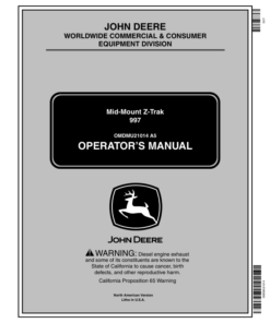 John Deere 997 Mid-Mount ZTrak Mower (010001-) Operator's Manual (OMDMU21014)