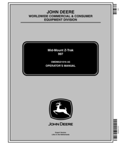 John Deere 997 Mid-Mount ZTrak Mower (010001-) Operator's Manual (OMDMU21016)