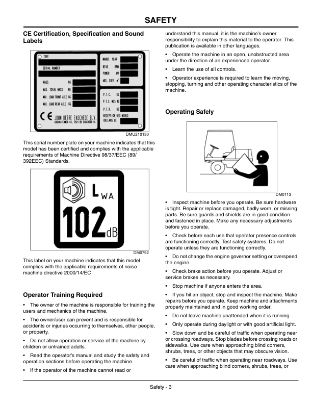 John Deere 500 Professional Lawnmower (520235-) Operator's Manual (OMDMU210240) - Image 2