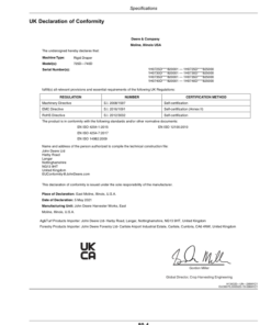 Alternative view of John Deere 725D, 730D, 735D, 740D Draper Platforms (820001-) (Export Edition) Operator's Manual (OMDXE10270)