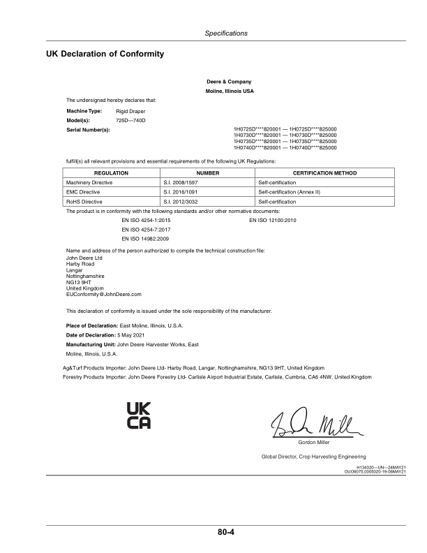 John Deere 725D, 730D, 735D, 740D Draper Platforms (820001-) (Export Edition) Operator's Manual (OMDXE10270) - Image 2