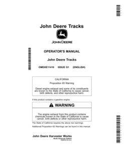 John Deere Tracks (815001-852000) (North American) Operator's Manual (OMDXE11410)