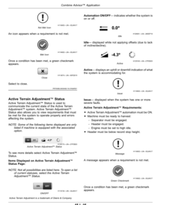 Alternative view of John Deere S760, S770, S780, S785, S790, HillMaster Combines (135000-) (European Edition) Operator's Manual (OMDXE12474T)