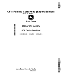 John Deere CF 8 Folding Corn Head (Export Edition) Operator's Manual (OMDXE14620)