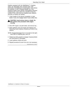 Alternative view of John Deere CF 8 Folding Corn Head (Export Edition) Operator's Manual (OMDXE14620)