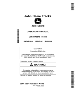 John Deere Chenilles John Deere Operator's Manual (OMDXE14956)
