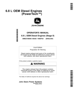 John Deere 6.8 L OEM Diesel Engines (PowerTech) Operator's Manual (OMDZ108056)