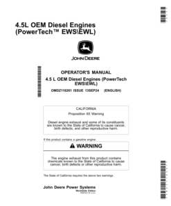 John Deere 4.5 L OEM Diesel Engines (PowerTech EWSEWL) Operator's Manual (OMDZ116261)