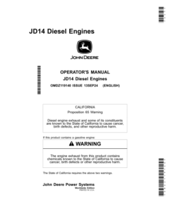 John Deere JD14 Diesel Engines Operator's Manual (OMDZ119140)