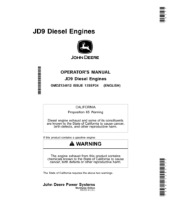 John Deere JD9 Diesel Engines Operator's Manual (OMDZ124012)