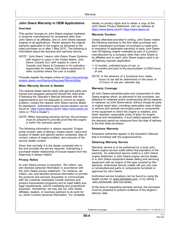 John Deere JD9 Diesel Engines Operator's Manual (OMDZ124012) - Image 2