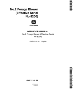 John Deere No. 2 Forage Blower (008200-) Operator's Manual (OME12149)