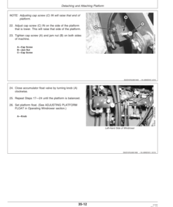 Alternative view of John Deere 4895 Self- Propelled Windrower (181001-) Operator's Manual (OME126774)