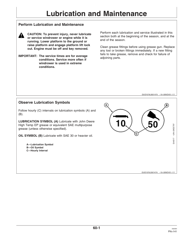 John Deere 4895 Self Propelled Windrower (310001-) Operator's Manual (OME130509) - Image 2