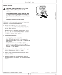 Alternative view of John Deere 467, 467S, 567 Round Balers (320001-) Operator's Manual (OME131360)