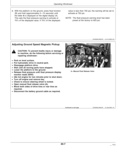 Alternative view of John Deere 4895 Self-Propelled Windrower (320001-) Operator's Manual (OME131388)