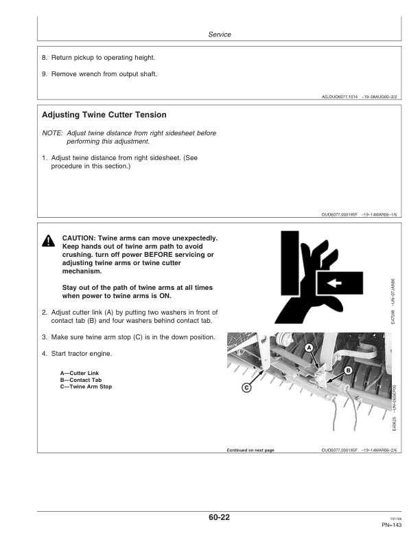 John Deere 458 Standard Round Balers (Regular Pickup Only)(000001-340000) Operator's Manual (OME131570) - Image 3