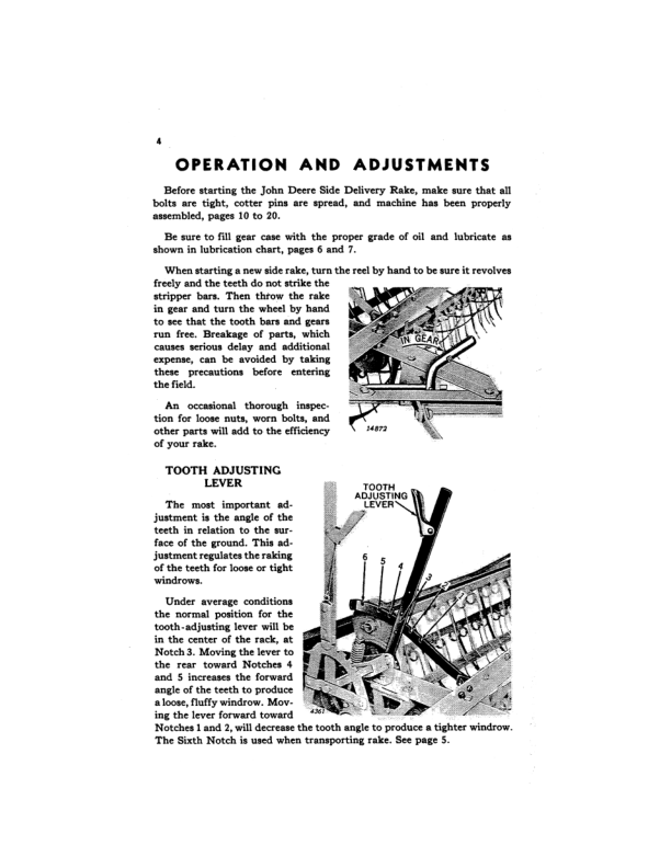 John Deere Side Delivery Rake No. 594LW Operator's Manual (OME15255) - Image 2