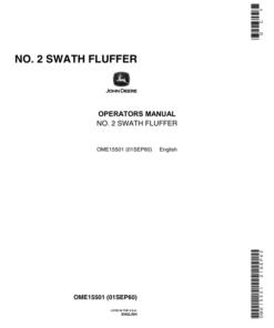 John Deere No. 2 Swath Fluffer Operator's Manual (OME15501)