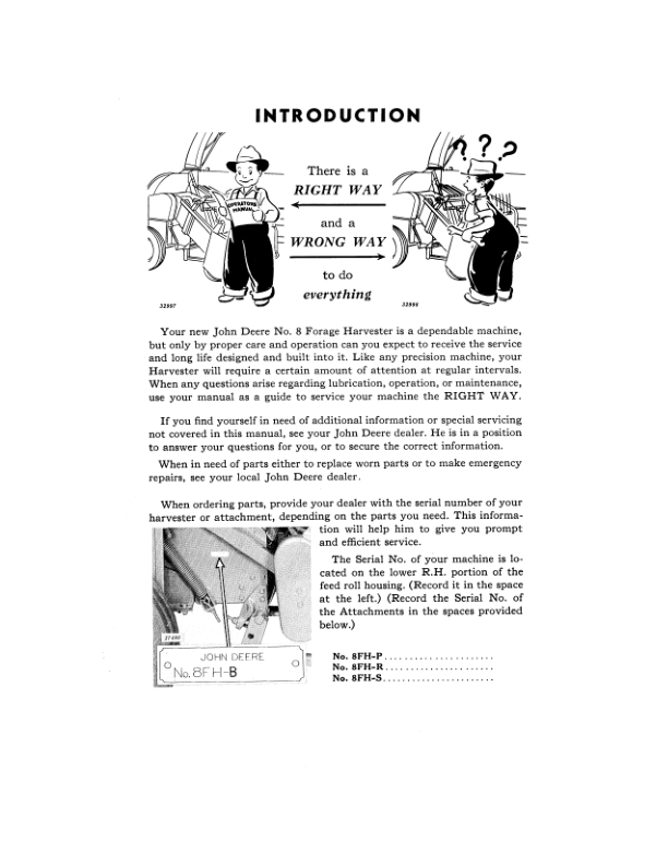 John Deere No. 8 Forage Harvester Operator's Manual (OME191255) - Image 2