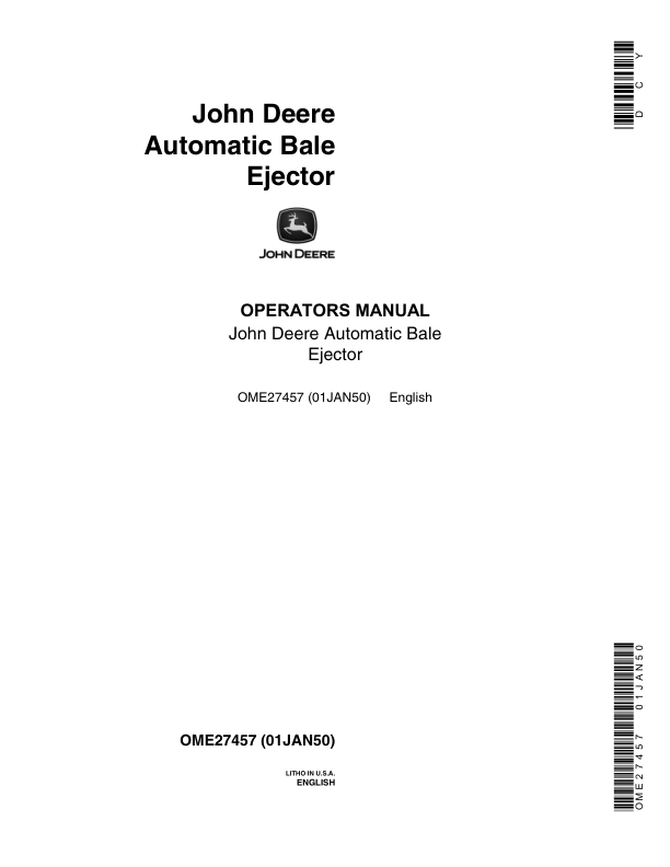 John Deere Automatic Bale Ejector Operator's Manual (OME27457)