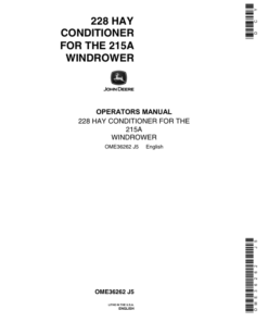 John Deere 228 Hay Conditioner Operator's Manual (OME36262)
