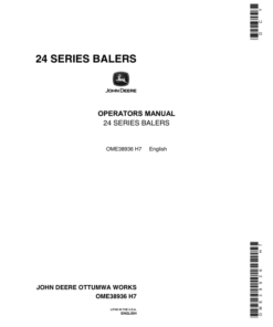 John Deere 24 Series Balers Operator's Manual (OME38936)