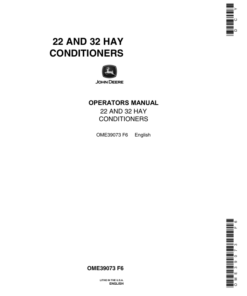 John Deere 22, 32 Hay Conditioners Operator's Manual (OME39073)