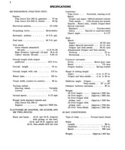 Alternative view of John Deere 880 Hydrostatic-Drive Windrower (051229-) Operator's Manual (OME45767)