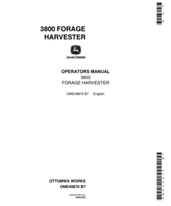 John Deere 3800 Forage Harvester Operator's Manual (OME49870)