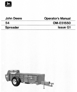 John Deere 54 Manure Spreader Operator's Manual (OME51550)