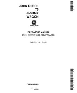 John Deere 76 Hi Dump Wagon Operator's Manual (OME57327)