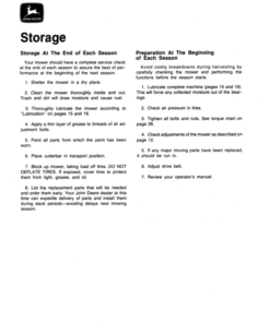 Alternative view of John Deere 350, 450 Mowers Operator's Manual (OME58660)